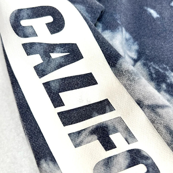 HOLLISTER Men’s Hoodie Sweatshirt Tie Dye Blue Spell Out Logo Sleeves Size‎ XS - Picture 8 of 10